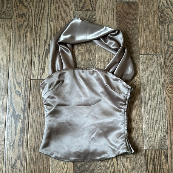 Mixedgals TUBE HALTER SILK TOP - Picture 5 of 16